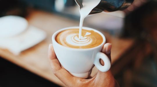 A cup of coffee is a delight.