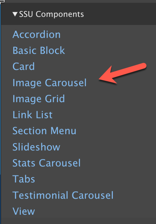 Red Arrow pointing to Image Carousel 