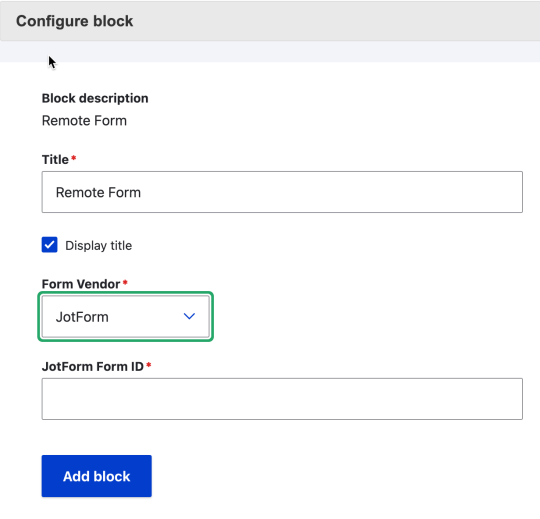 Jotform example