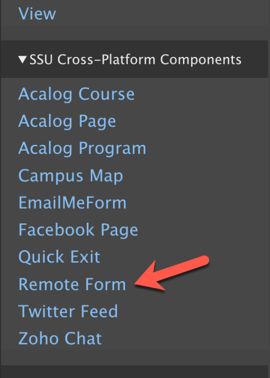 Red arrow points to the text Remote Form 