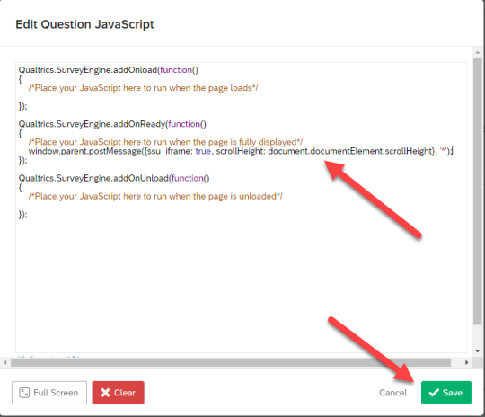 Edit Question JavaScript - Save