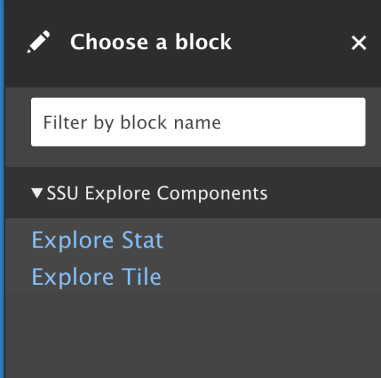SSU Explore Components